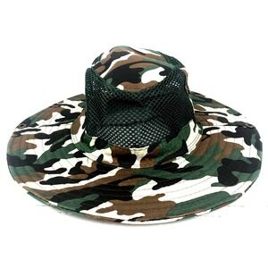 Camo Bucket Hat Side Snap Vented Lightweight Safari Fishing Hunting Boonie Hat
